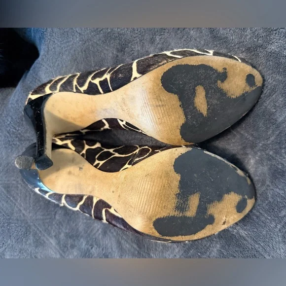 Nine West Giraffe Print Peep Toe Heels - Brown and Black - Picture 8 of 8